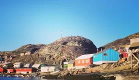 Approaching Kangaamiut, Greenland
